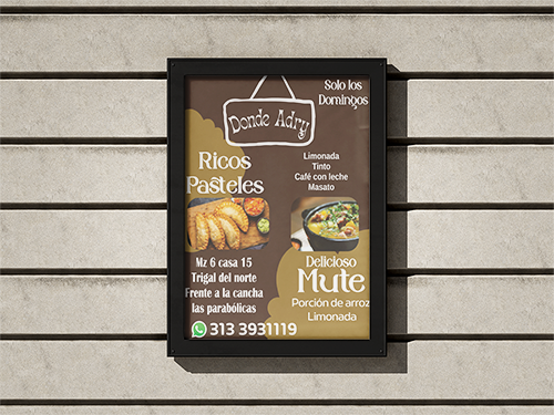 Aviso publicitario para restaurante